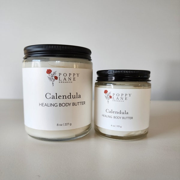 Organic Calendula Healing Body Butter | Vegan Skincare 8 oz