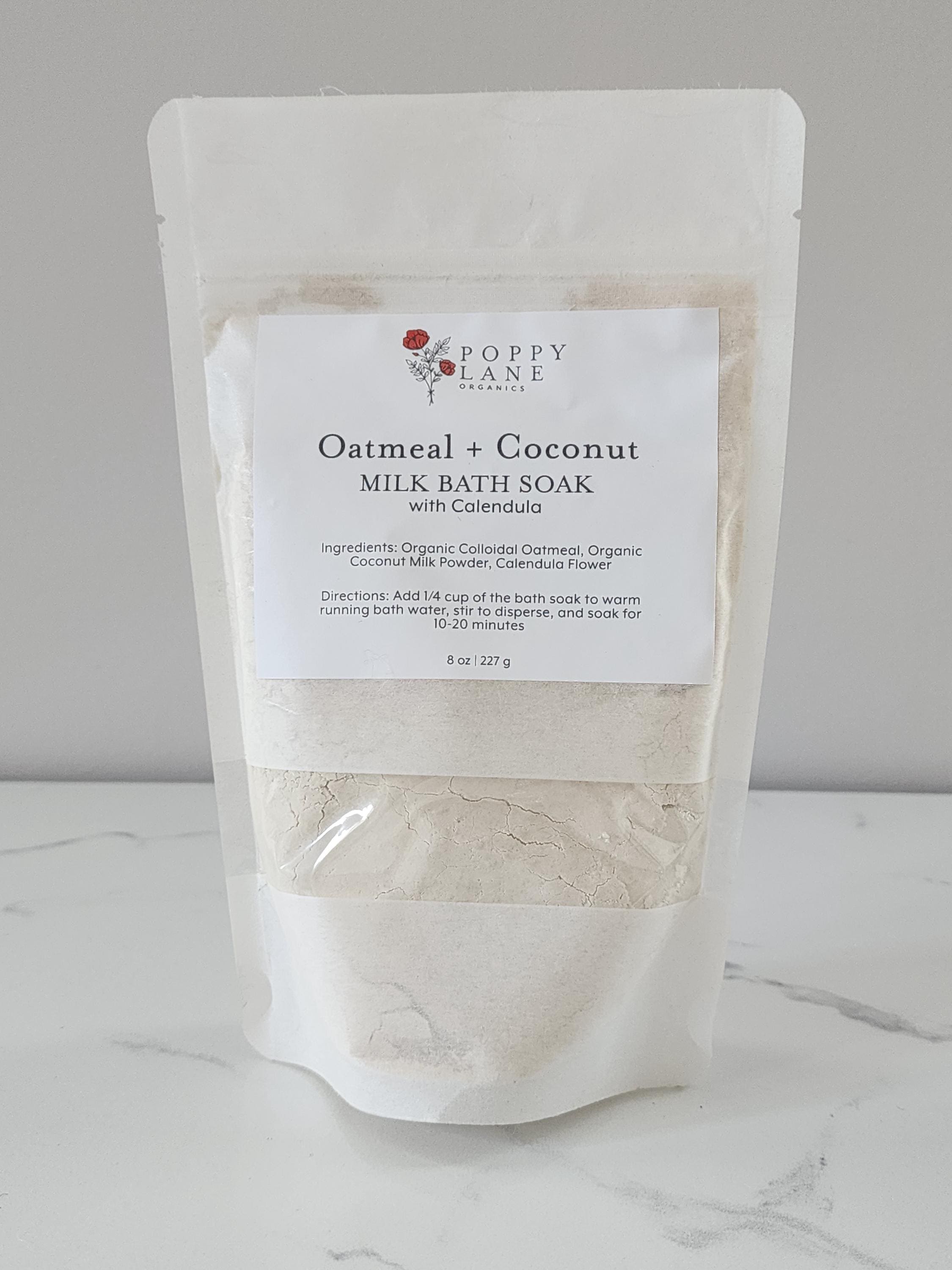 Oatmeal Coconut Milk Bath Soak Organic Calendula, Soothing Spa Gift