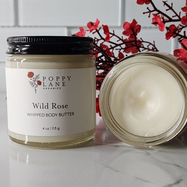 Wild Rose | Body Butter | Organic | Moisturize | Body Cream | Skin Care | Green Beauty | Vegan Body Butter