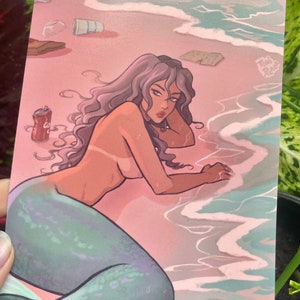 Trash Mermaid Mini Print