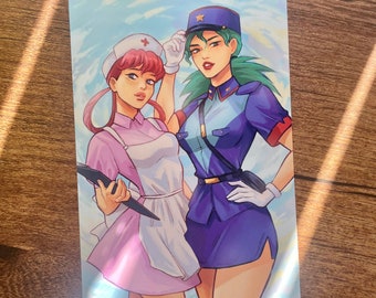 Officer Jenny and Nurse Joy Mini Print