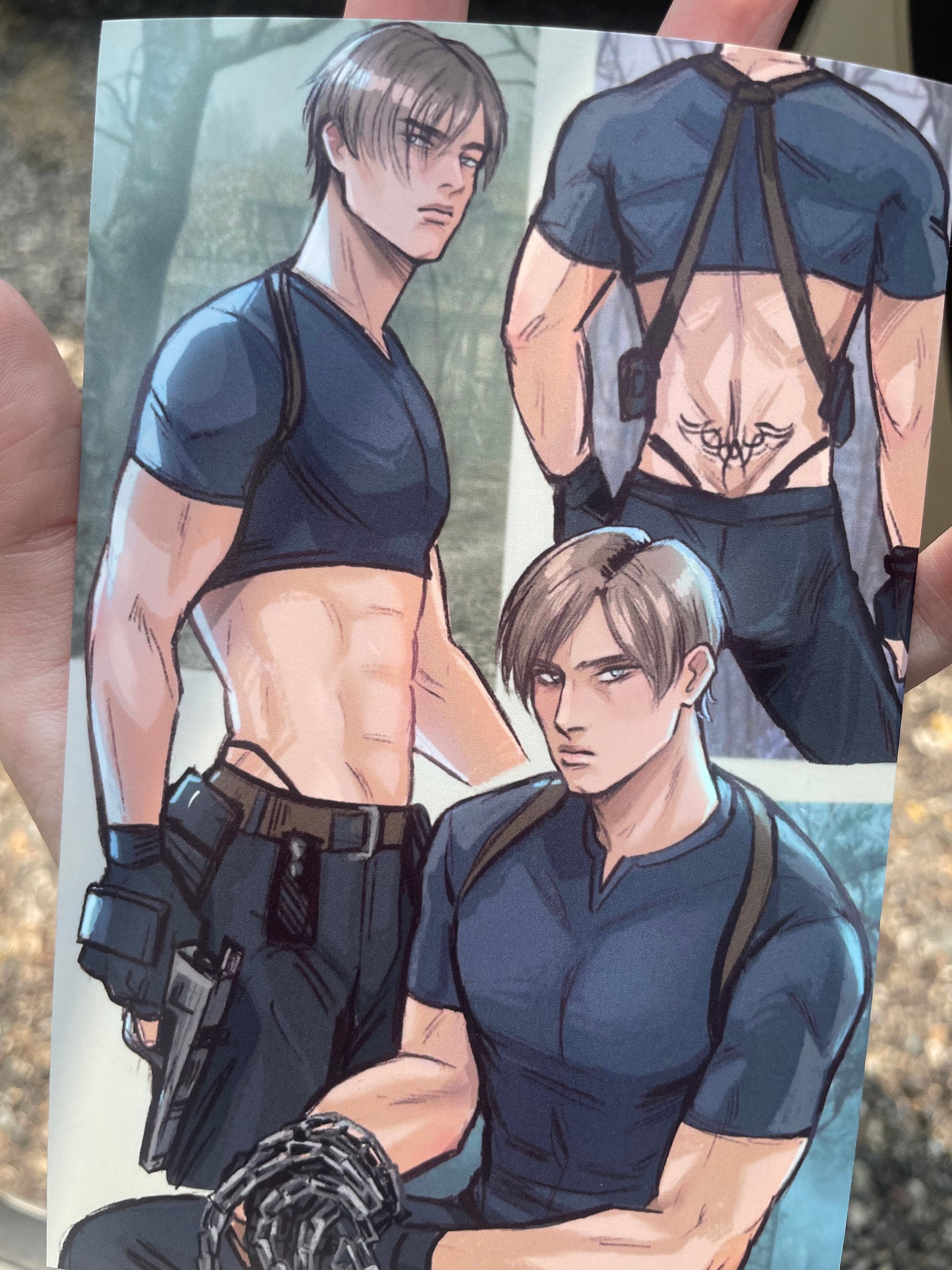 Leon Crop Top Re4 Fan Art Print Mini