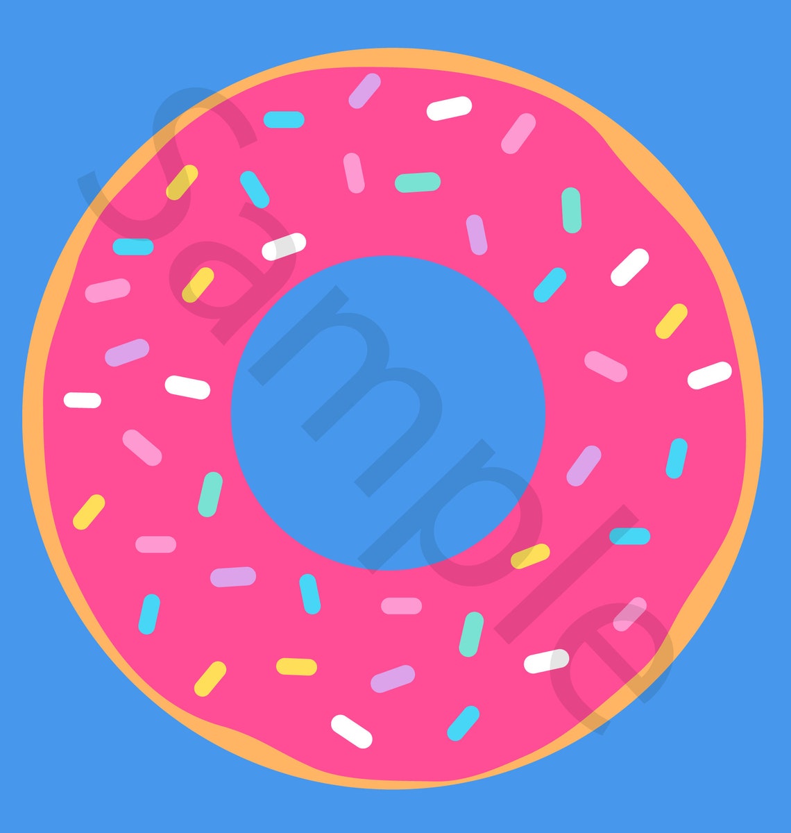 Sprinkled Donuts Clipart Set in a PNG Format. Personal & Etsy UK