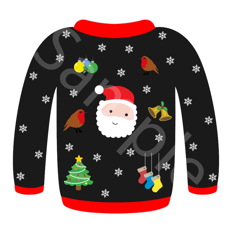 Colorful Ugly Christmas Sweater Clip-art Set in a PNG Format. - Etsy