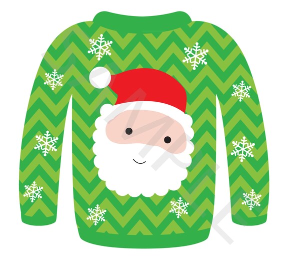 Ugly Christmas Sweater clipart digital printable clip art holiday digital scrapbook planner stickers commercial use M444