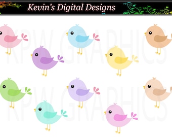 Cute Birds Clipart Set in a PNG format. Personal & Small Commercial use (227)