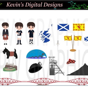 Countries of the World - Scotland UK - Clipart Set in a PNG (300ppi) format. Personal & Small Commercial use