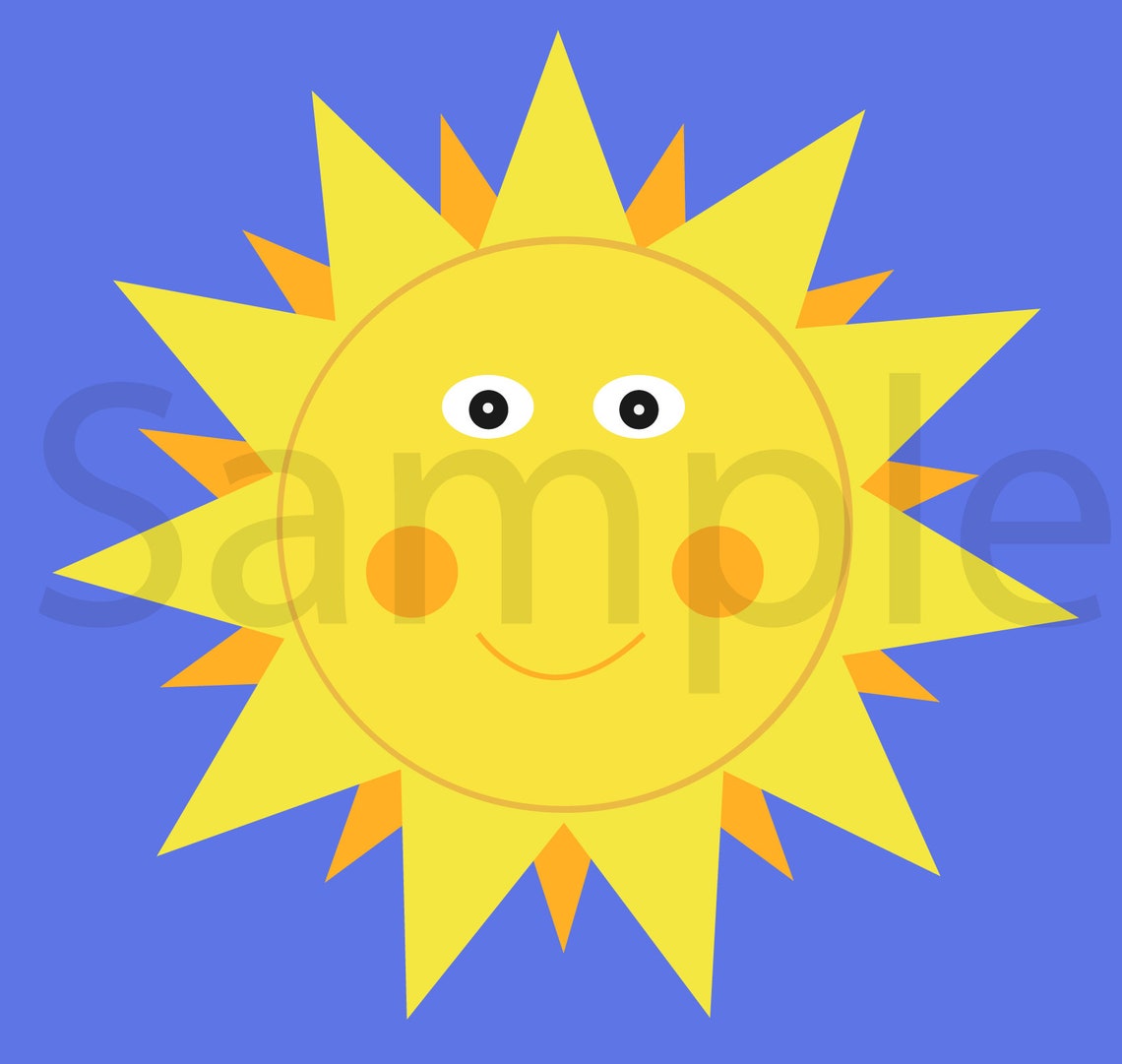 Sunshine and Rainbow Clip-art Set in a PNG 300ppi Format. - Etsy