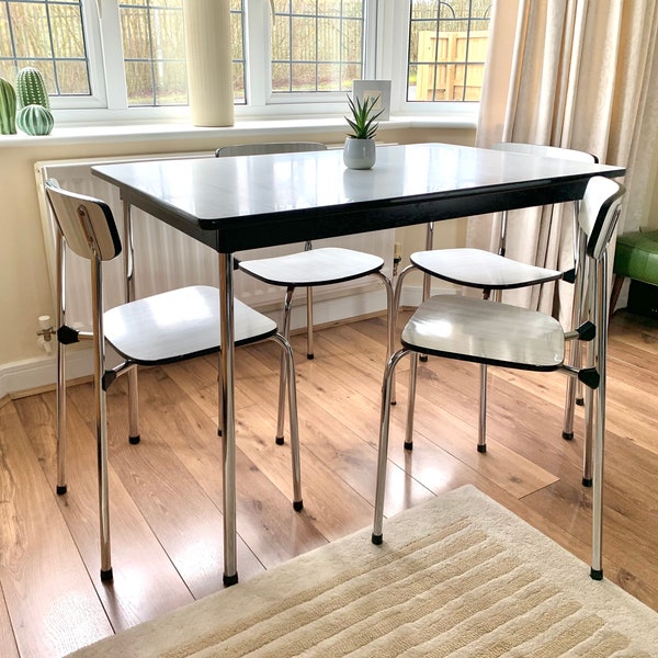 No Longer Available  ** Message For Similar Stock ***   Vintage Dining Table & Chairs, 1950s Formica Kitchen Table And Chairs,