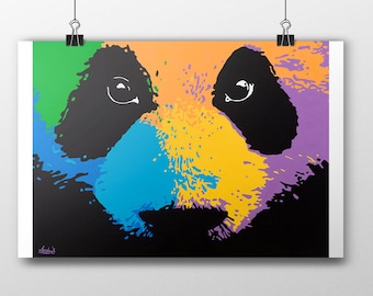 Panda - Print acrylic painting 45x30 cm - Animals
