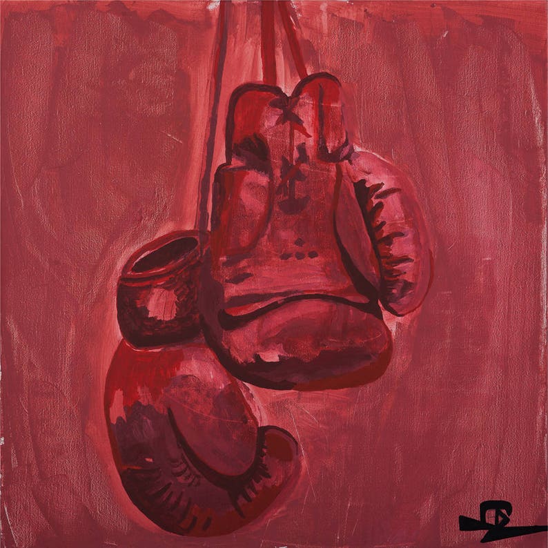 Boxing glove Print acrylic painting 50x50 cm Boxe image 3