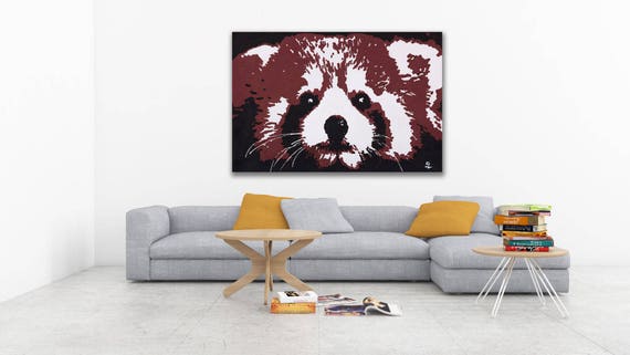 Sada stel voor Reiziger Red Panda Print Acrylic Painting 45x30 Cm Animals | Etsy