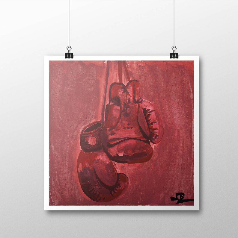 Boxing glove Print acrylic painting 50x50 cm Boxe image 1