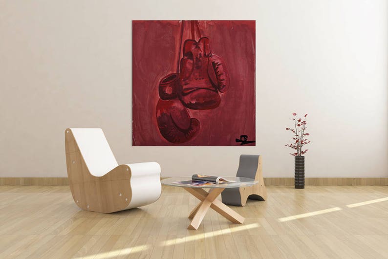 Boxing glove Print acrylic painting 50x50 cm Boxe image 6