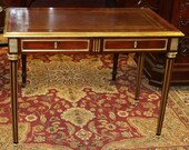 Rare Brass Mounted Fluted Louis XVI Maison Jansen Attr Ladies Writing Desk C1920