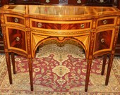 Best Small Flame Mahogany Satinwood Sheraton Sideboard Server Buffet MINT