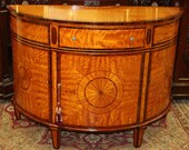 Best Satinwood Rosewood Demilune 3 Door Buffet Sideboard Commode MINT 1940 39 s