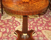 Maitland Smith Inlaid Walnut Satinwood Occasional End Martini Table MINT