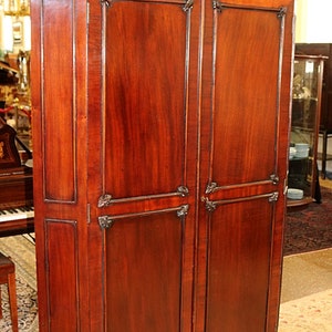 Mahogany Carved Georgian Style Corner Cabinet Attributed to Maitland Smith
