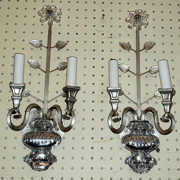 Fine Bagues Style Crystal Sconces