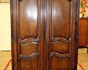 Period 18th Century Walnut Country French Armoire As Is Condition