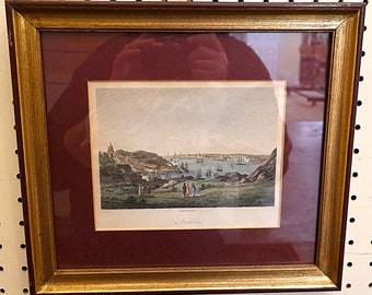 19th Century Framed Engraving of Stockholm By J Storer ( James Sargant Storer)