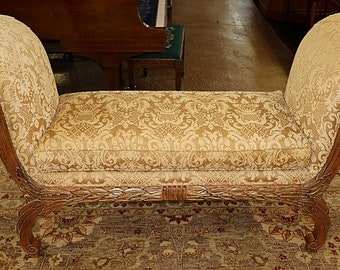 Very Nice Large Damask Style Fabric Stool Bed Bench