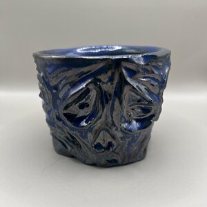 Carved Metallic Blue Skull