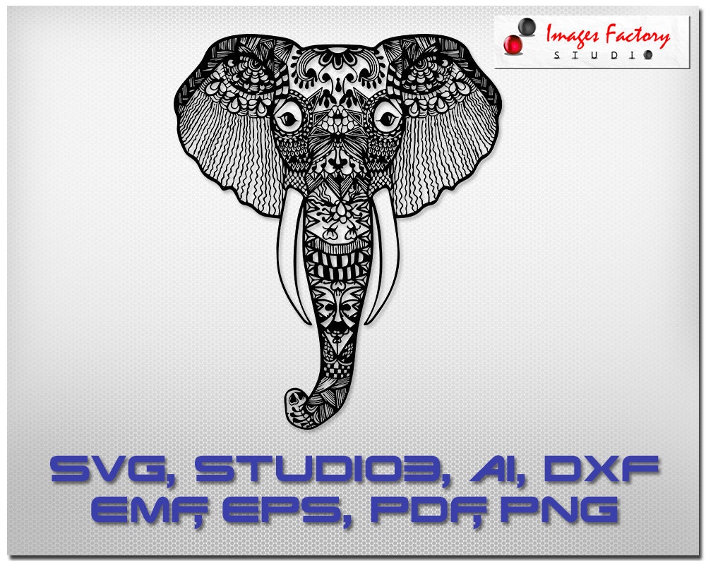 Download Elephant Zentangle svg mandala files cuttable Cricut ...