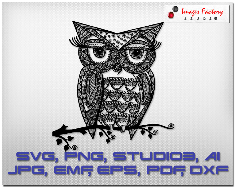 Download Zentangle Owl mandala files cuttable Cricut Design Space ...