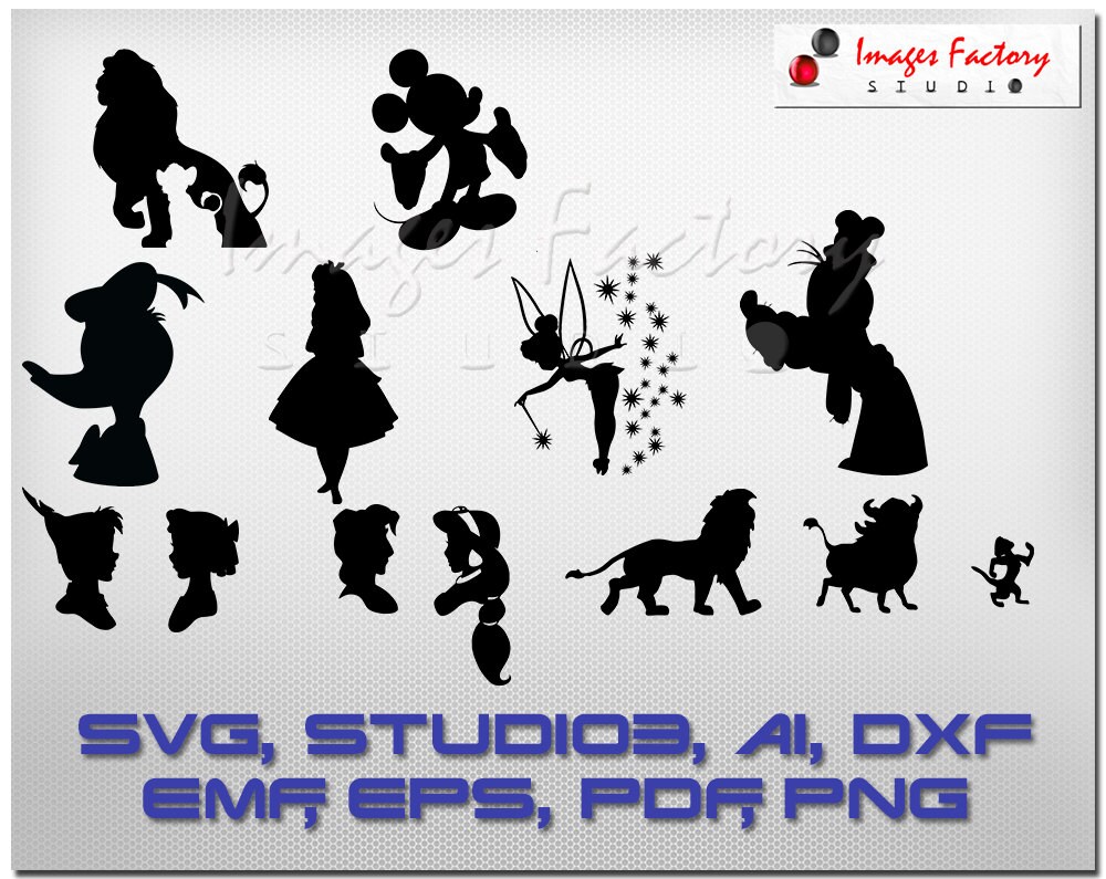 Download 9 Disney Silhouettes cuttable Cricut Design Space | Etsy