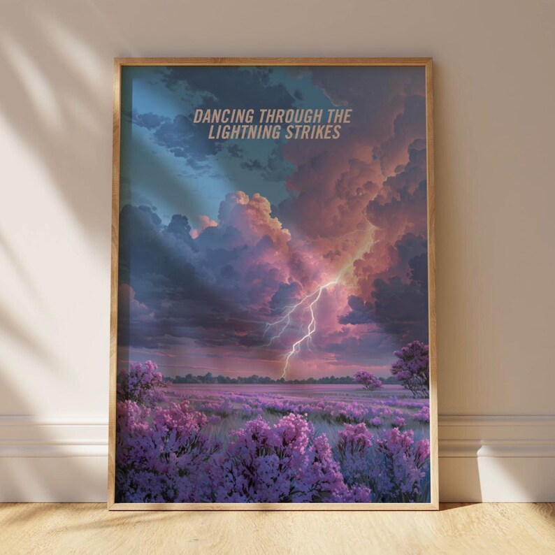Opalite Sky Print, Dancing Through the Lightning Strikes, Taylor Print, Ethereal Stormy Sky Digital Art, Dreamy Iridescent PNG, Showgirl, Ferris Wheel kisses and Lilacs