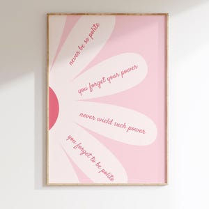 Marjorie Lyric Poster: Inspirational Pink Wall Art, Taylor Print, Motivational Swift Art, Positive Affirmations