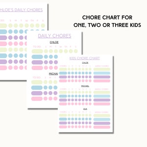 Editable Chore Chart for Multiple Kids Daily Checklist Canva - Etsy