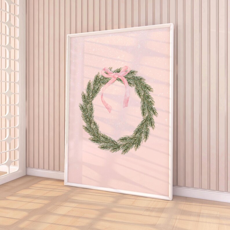Coquette Christmas Wreath With Bow