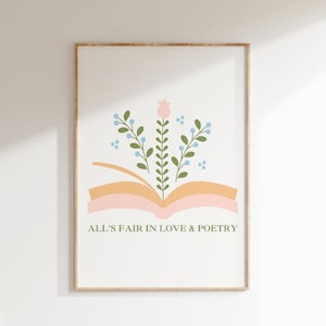 Swift Wall Art, Digital Wall Print, Alls Fair In Love Print, Swift Instant Download, Lyric Wall Art, Taylor Print, Book Art, Positive Quotes