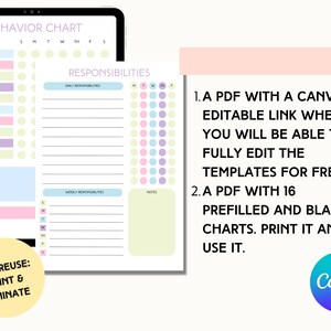 Editable Chore Chart for Multiple Kids Daily Checklist Canva - Etsy