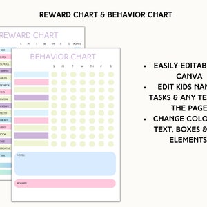Editable Chore Chart for Multiple Kids Daily Checklist Canva - Etsy