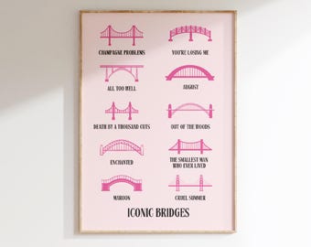 Iconic Bridges Lyric Art Print: Taylor Song Bridges (Digital Download)