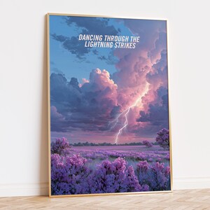 Opalite Sky Print, Dancing Through the Lightning Strikes, Taylor Print, Ethereal Stormy Sky Digital Art, Dreamy Iridescent PNG, Showgirl, Ferris Wheel kisses and Lilacs