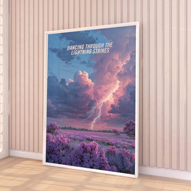 Opalite Sky Print, Dancing Through the Lightning Strikes, Taylor Print, Ethereal Stormy Sky Digital Art, Dreamy Iridescent PNG, Showgirl, Ferris Wheel kisses and Lilacs