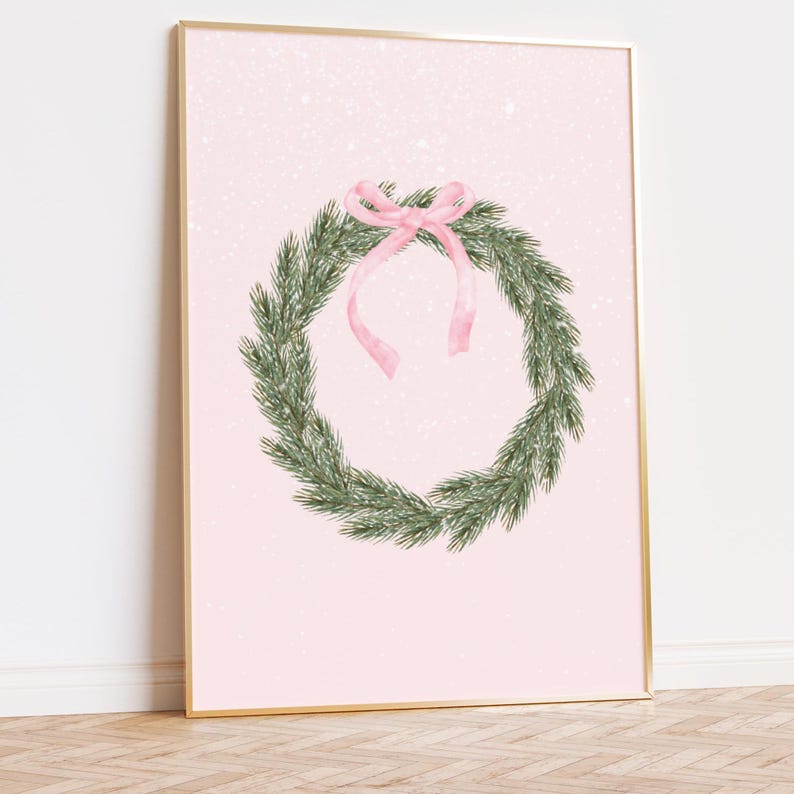Coquette Christmas Wreath With Bow