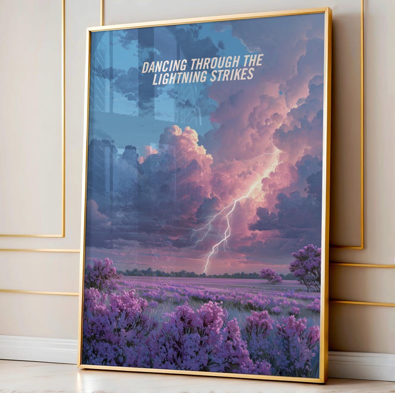Opalite Sky Print, Dancing Through the Lightning Strikes, Taylor Print, Ethereal Stormy Sky Digital Art, Dreamy Iridescent PNG, Showgirl, Ferris Wheel kisses and Lilacs