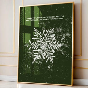 Luke 2:14 Wall Art, Christmas Tree Art With Scripture, Peace On Earth, Glory To God In The Highest, Religious Wall Art,  Minimal Christmas