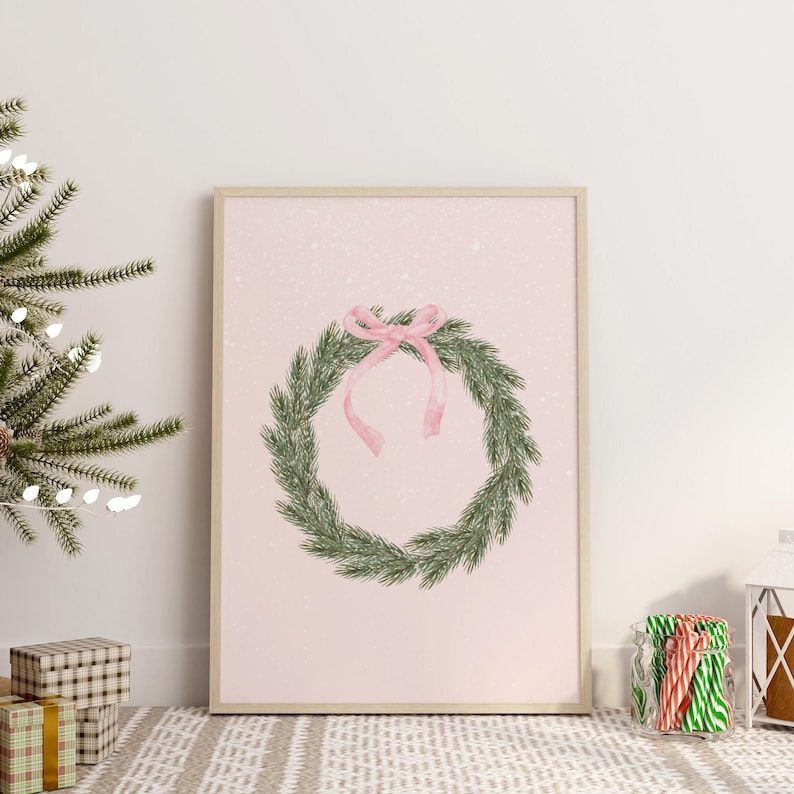 Coquette Christmas Wreath With Bow