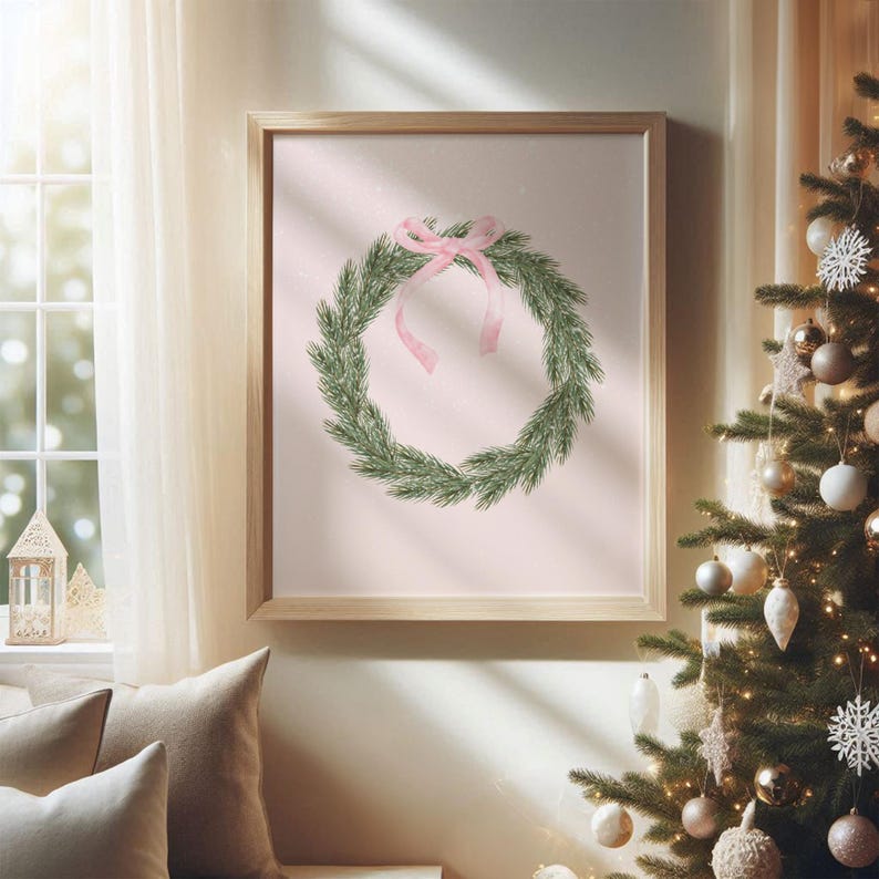 Coquette Christmas Wreath With Bow
