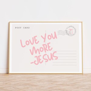 Arte de parede cristã, arte de parede de Jesus, download digital, Jesus te ama, arte de parede para impressão de menina cristã rosa, decoração de dormitório bíblico