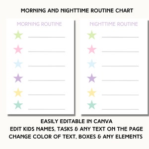 Editable Chore Chart for Multiple Kids Daily Checklist Canva - Etsy