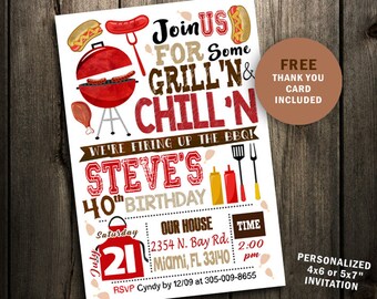bbq invitation etsy