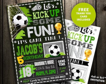 soccer invitation etsy